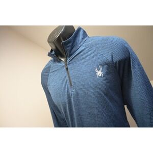 Spyder Active Quarter Zip Pullover Mens XL Blue Athletic Run Hiking Long Sleeve